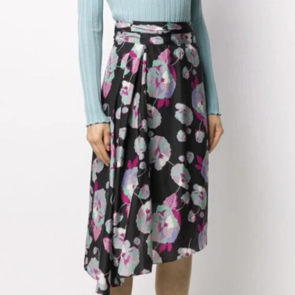 Isabel Marant Women Javenia Floral Asymmetric Hem Skirt Size 44 NWT - Picture 1 of 5